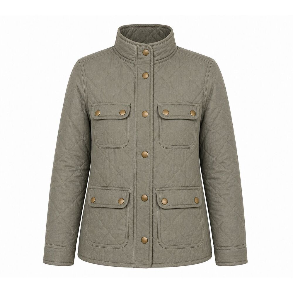 Thread & Supply Womens Fleece Lined Utility Jacket Size M 4 Pocket Quilted Coat
